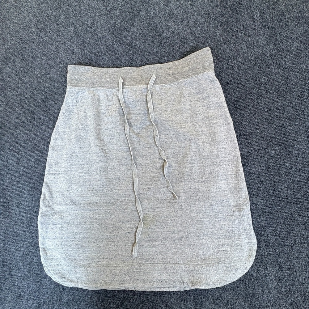 James Perse Mini Skirt Women 28x20.5 Heather Gray Cotton Drawstring Standard Fit